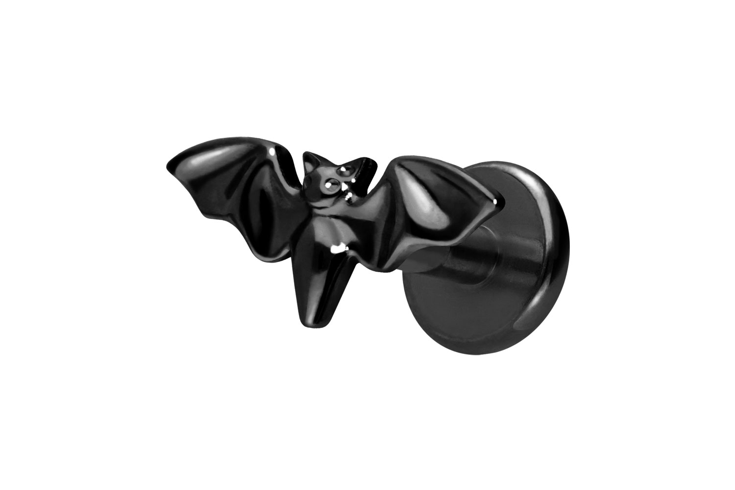 Titan Labret Piercing mit Innengewinde FLEDERMAUS